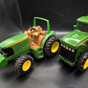 John Deere Ertle Toy Tractor and TOMY Toy Flashlight Tractor